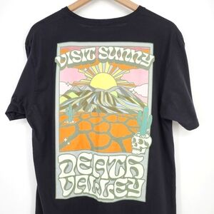 Buzz Mens Death Valley T-Shirt Size L Black Colorful Graphic Skull Skater Grunge